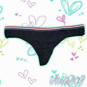 [L] Black String Thong Panty